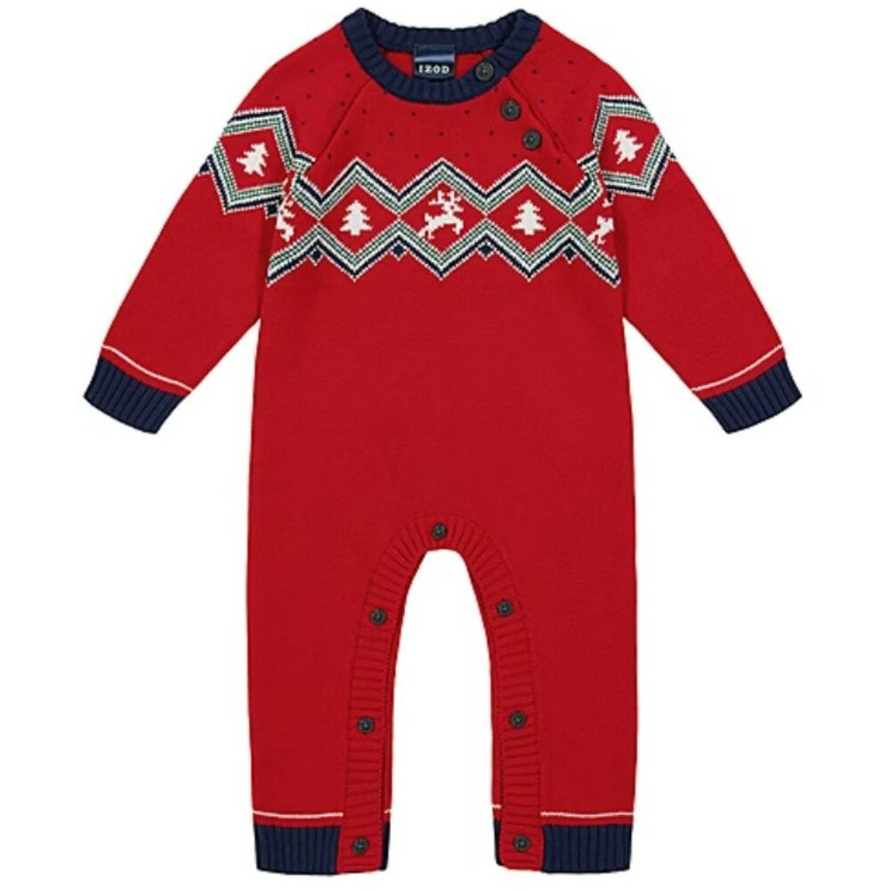NWT. IZOD Baby Boys Long Sleeve Jumpsuit